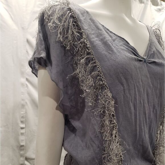 Free People Blue Fringe Top - Picture 5 of 10